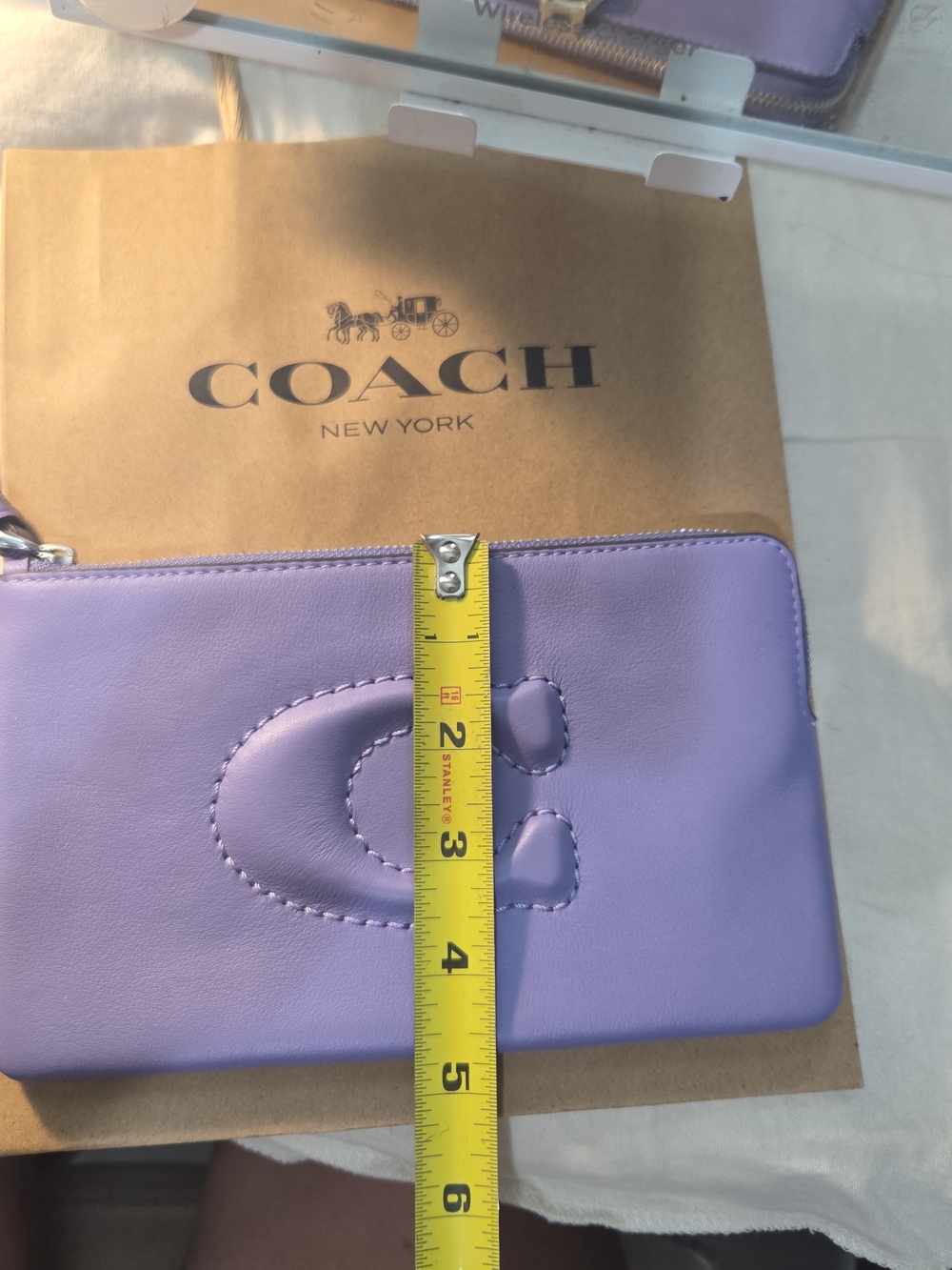 Coach Lavender CornorZip Wristlet Clutch